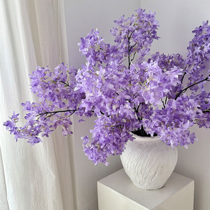 Fleurs artificielles lilas, violet clair, en soie, haute simulation, pour décoration de mariage et de maison - Product Image 2