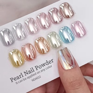 Poudre à ongles effet miroir clair de lune, paillettes argentées Aurora, effet métallique, pigment pour vernis gel UV, chrome, décoration d'ongles DIY - Product Image 1