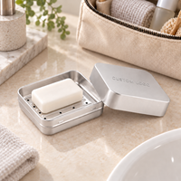 Échantillon Gratuit en Gros : Étui à Savon Rectangulaire Personnalisé en Aluminium Gaufré avec Plateau Anti-Goutte pour Voyage