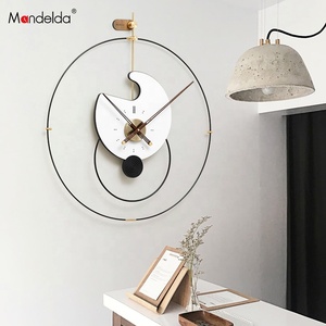 Mandelda – nouvelles horloges artisanales pour salon, <span class=keywords><strong>horloge</strong></span> murale minimaliste en béton, découpe CNC pour décoration de salon à vendre - Product Image 6