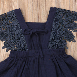 Nhãn Hiệu Riêng Quần Áo Mùa Hè Cho Trẻ Sơ Sinh Trẻ Mới Biết Đi Trẻ Sơ Sinh Váy Bé Gái Vải Muslin Cotton Tay Bèo Nhún - Product Image 6