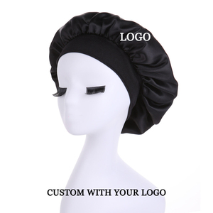 Bonnet de nuit en <span class=keywords><strong>satin</strong></span> de haute qualité avec logo personnalisé, bande élastique, doublure en <span class=keywords><strong>satin</strong></span> doux pour cheveux naturels ou bouclés - Product Image 4