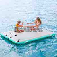 Maille circulaire 3 plis PVC renforcé plate-forme flottante plate-forme de quai gonflable taille personnalisée disponible