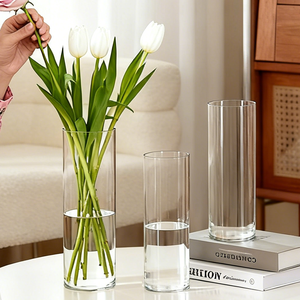 Jarrón de <span class=keywords><strong>Vidrio</strong></span> de Borosilicato de Alta Calidad al por Mayor, Diseño Moderno, Lujoso, <span class=keywords><strong>Grande</strong></span>, Simple, para Mesa, para Aniversario - Product Image 3