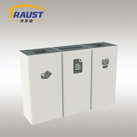 Poubelle intérieure multi-compartiments Traust 50L en acier inoxydable, écologique, bac de recyclage