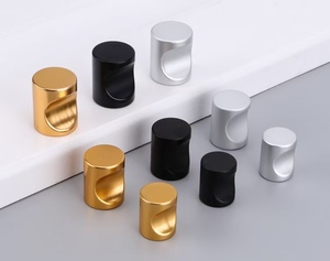 Aluminium Aloi Modern lubang tunggal kabinet tombol logam pegangan pintu untuk dapur kamar tidur makan furnitur dan laci lemari - Product Image 6