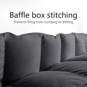 <span class=keywords><strong>Queen</strong></span> <span class=keywords><strong>Size</strong></span> All-Season Tröster Weiche Spiral faser Geste ppte Bettdecke Schwarz Atmungsaktiv für Hotel betten - Product Image 3