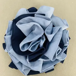 Zsy broche de cetim de duas camadas personalizadas, flor de 6x6 polegadas