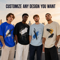 T-shirt en coton imprimé à manches courtes, coupe ample et oversize, 240 g/m², unisexe, décontracté, respirant, confortable, grandes tailles, pour hommes, vente en gros