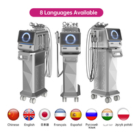 Chariot gratuit 8 en 1 avec analyseur de peau, machine de soin du visage par hydrodermabrasion, H2O2, petite bulle, hydra, eau, aqua peel, machine de soin du visage
