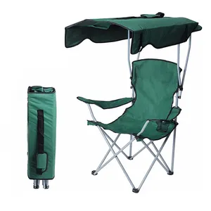 Pesca Picnic Camping Metal barato plegable playa y jardín silla portátil mochila plegable Silla de playa con sombrilla