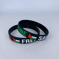 Bracelets en silicone souple en PVC, pour soutenir Gaza et la Palestine libre.