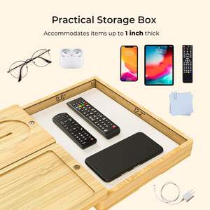 New Product Bamboo Sofa Arm <strong>Tray</strong> Couch Snack Holder Caddy Bar Arm <strong>Table</strong> Organizer Armrest Organizer Anti-Slip <strong>Tray</strong> - Product Image 2