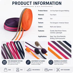 สายรัดแบบทอเนื้อนุ่มลายริบบิ้นไนลอนขนาด 10 มม. สีตามสั่ง สายแคบสำหรับกระเป๋า ของเล่น รองเท้า อุปกรณ์สัตว์เลี้ยง - Product Image 2