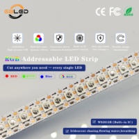 WS2812B 144LEDs/M DC5V Strip LED RGB Addressable Warna Impian untuk Dekorasi Liburan Natal Luar Ruangan Dalam Ruangan Pabrik Kustom