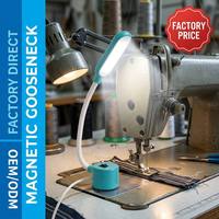 Lampe de travail LED à col de cygne magnétique, à commande par interrupteur à bascule, bras flexible, tête ovale, pour machine à coudre et outil CNC, directement de l'usine