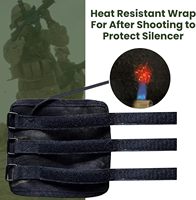 Housse de protection anti-brûlure en fibre de verre pour silencieux de 6 à 10 pouces 1000 ° Couvre-suppresseur résistant à la chaleur F