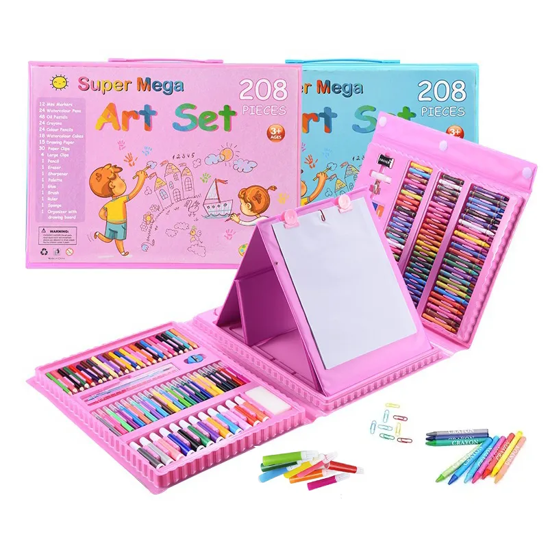 Zhorya Schilderij Kit Graffiti Verfborstelset Kinderen 208 Stuks Tekenkunst Set Diy Briefpapier Set Voor Kinderen