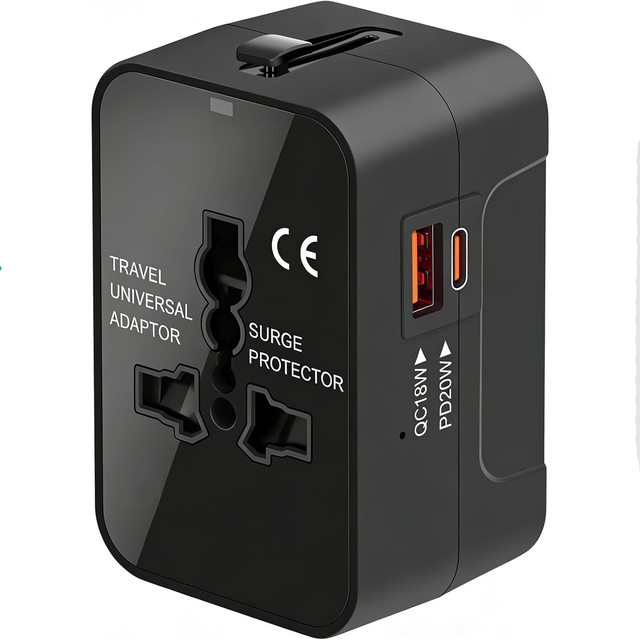 Universal Travel Adapter GaN Fast Charging PD 3.0 USB-C USB-A Ports All-in-One International Power Plug Converter 240V Input