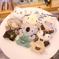 Ensemble de marionnettes à main pour enfants Animaux en peluche velours, y compris tigre singe poisson requin vache chien Marionnettes en peluche mignonnes Remplissage PP coton