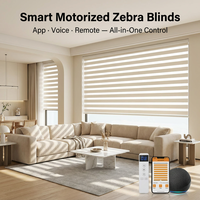Stores zébrés motorisés avec contrôle par application Wi-Fi et tissu double couche pour une solution d'ombrage intelligente pour la domotique
