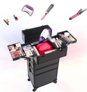 Dynertek איפור נייד טרולי קיבולת גדולה של מסמר טכנאי נייל תיבת היהירות עבור מארגן תיק יופי - Product Image 4