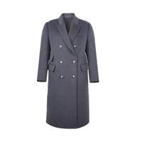 Manteau long en laine à double boutonnage pour femmes, pardessus d'hiver à col à revers sur mesure