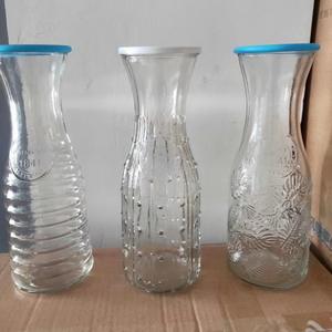 Pichet à jus en verre transparent <span class=keywords><strong>carafe</strong></span> <span class=keywords><strong>carafe</strong></span> vide grandes carafes d'eau bouteilles servir réfrigérateur thé glacé froid pour les fêtes de pique-nique en plein air - Product Image 1