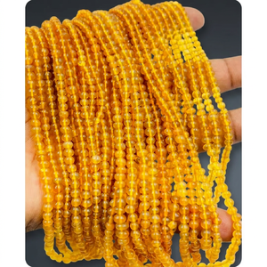 Natural Amber <b>3mm</b> Golden Yellow Gemstone Beads 14 Inch Strand Polished CMA Certified Loose Beads for Jewelry Making Wholesale - Product Image 5