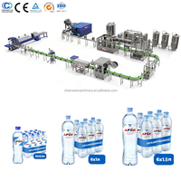 Ligne de production entièrement automatique 3-en-1 pour le remplissage et l'embouteillage d'eau pure minérale en bouteilles PET