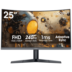 KOORUI 25 pollici 1920*1080 Display da gioco 240Hz FHD <span class=keywords><strong>monitor</strong></span> <span class=keywords><strong>monitor</strong></span> Computer curvo schermo Pc Display <span class=keywords><strong>monitor</strong></span> <span class=keywords><strong>monitor</strong></span> <span class=keywords><strong>LCD</strong></span> - Product Image 1