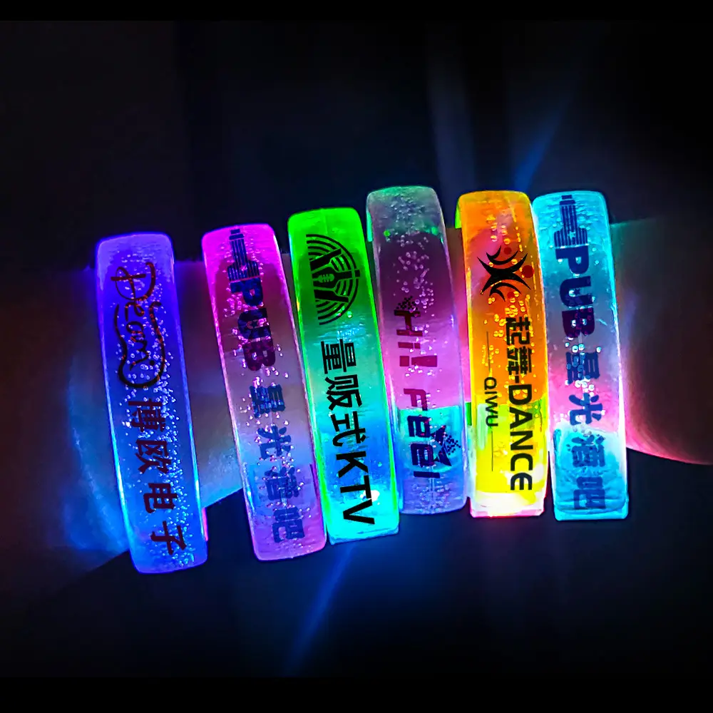 Custom LED luce banda concerto fluorescente supporto gioco di notte bracciale flash fascia da polso puntelli all'ingrosso