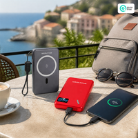 Banque d'alimentation magnétique sans fil QSF avec support intégré et câble USB-C, charge rapide PD 22,5 W, affichage numérique pour les voyages d'affaires