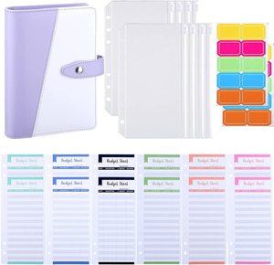 a6 a5 sublimation custom diary journal spiral pu leather pockets budget binder wallet notebook planner with cash envelopes
