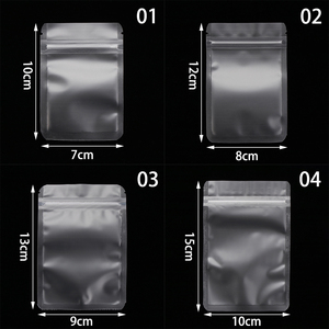 In Stock Food Clear Frosted Pouches Plastic Zipper Packaging 3 Side Seal Transparent Bags - Product Image 6
