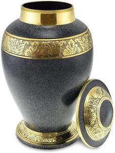 Handmade American Style Black Gold Brass <b>Casket</b> Pure Handmade Adult Cremation Urn <b>for</b> Human <b>Ashes</b> Funeral Supply Engraved Metal - Product Image 2