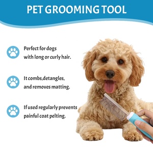 Peine Profesional para Eliminar el Pelo de Mascotas, Cepillo Desenredante de Acero Inoxidable para Perros y Gatos - Product Image 5