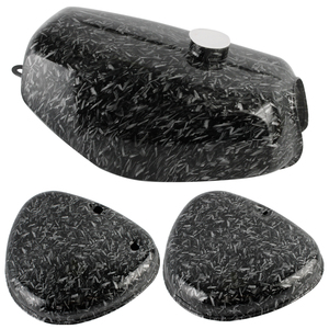 Pièces de moto Simson S51 S50 : Réservoirs de carburant et bidons d'essence avec impression hydrographique effet fibre de carbone - Product Image 1