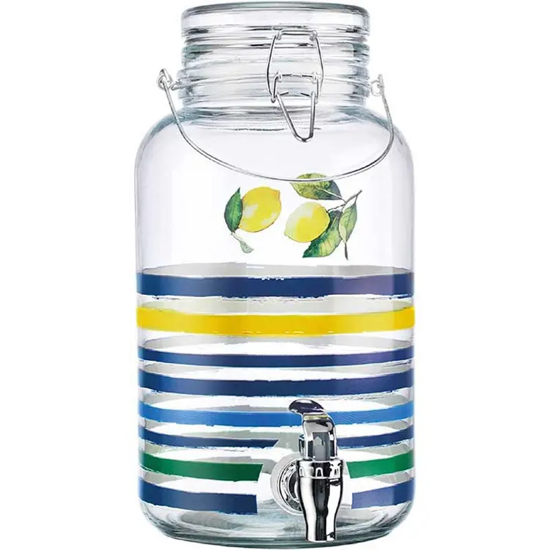 1 gallon 10 gallon juice dispenser huge glass mason jar bottle with tap