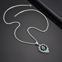 Collier Pendentif Vintage en Acier Inoxydable Plaqué Or, Étanche, Forme Flèche et Papillon Turquoise, Chaîne à Maillons d'Eau Douce - Chrétien