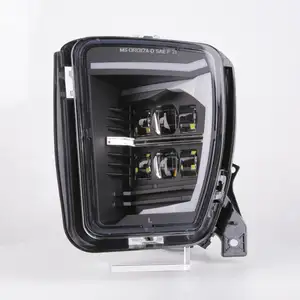オプションのハローリング12vブラック/クローム付きDodge Ram1500 2013-2018アクセサリー用バンパーLEDフォグライトドライビングランプ