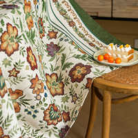 Nappe de table haut de gamme en coton et lin, nouvelle, épaisse, style pastoral américain, luxe léger, rectangulaire, pour table basse, nappe de style français