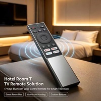 Télécommande vocale personnalisée OEM ODM à 17 touches avec boîtier en aluminium pour Smart TV Android, usine source JCXK