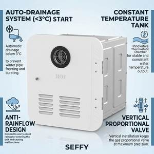 Chauffe-eau <span class=keywords><strong>au</strong></span> propane sans réservoir RV avec télécommande numérique et protection contre le gel pour caravane, remorque et camping-car - Product Image 6