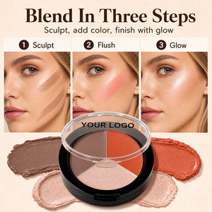 Palette de maquillage quotidienne bio OEM ODM : illuminateur, contour, blush pigmenté et repulpeur de lèvres - Product Image 5