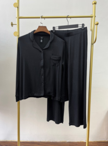 Conjunto de Pijama de Invierno para Mujer, Ultra Suave y Transpirable, 92% Modal, Acanalado, Manga Larga, con Botones, Ropa de Dormir, Traje de Estar en Casa - Product Image 2