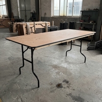 Table à manger rectangulaire pliante en bois avec plateau en contreplaqué, table de cuisine pliable pour la salle à manger à domicile