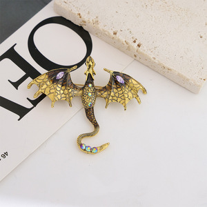Broche vintage de dragón volador pintado al óleo <span class=keywords><strong>para</strong></span> hombres y mujeres, accesorio versátil y personalizado <span class=keywords><strong>para</strong></span> <span class=keywords><strong>trajes</strong></span> y abrigos. - Product Image 4