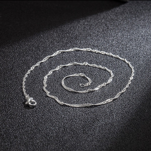 Cadena de ondas de agua de alta calidad al por mayor, collar de mujer <span class=keywords><strong>Mne</strong></span>, cadena de joyería plateada de moda, venta al por mayor para collar, pulsera - Product Image 2