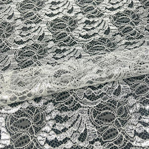 Nhà Cung cấp nhà máy mới chất lượng cao kim loại màu đen Jacquard thêu Stretch trọng lượng nhẹ nylon Ren Vải cho đồ lót Ăn mặc - Product Image 6